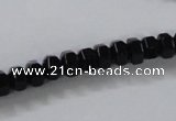 CAB844 15.5 inches 5*8mm rondelle black agate gemstone beads wholesale