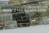 CAB85 15.5 inches 10*15mm rectangle silver needle agate gemstone beads