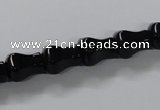 CAB850 15.5 inches 8*12mm vase black agate gemstone beads wholesale