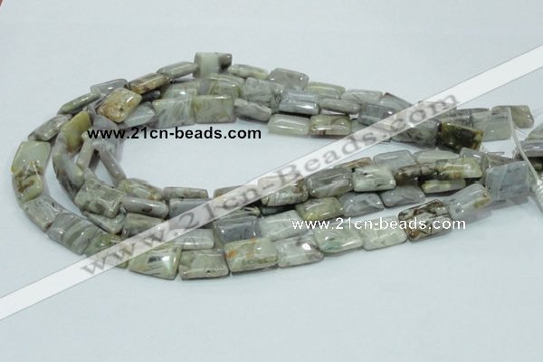 CAB86 15.5 inches 13*18mm rectangle silver needle agate gemstone beads