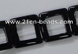 CAB862 15.5 inches 20*20mm square black agate gemstone beads wholesale