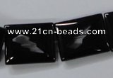 CAB866 15.5 inches 18*22mm rectangle black agate gemstone beads wholesale