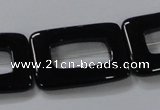 CAB867 15.5 inches 20*30mm rectangle black agate gemstone beads wholesale