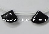 CAB871 14*20mm top-drilled triangle black agate gemstone beads wholesale