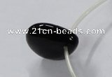 CAB872 22*22mm top-drilled teardrop black agate gemstone beads wholesale