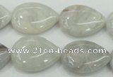 CAB909 15.5 inches 18*25mm flat teardrop natural crazy agate beads