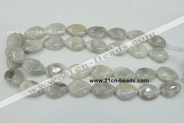 CAB909 15.5 inches 18*25mm flat teardrop natural crazy agate beads