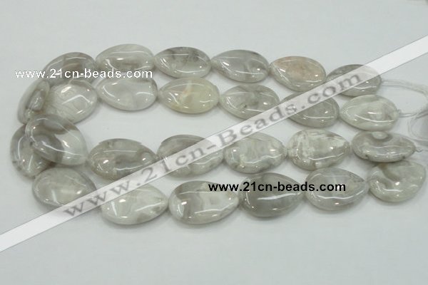 CAB910 15.5 inches 22*30mm flat teardrop natural crazy agate beads