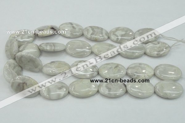 CAB913 15.5 inches 22*30mm oval natural crazy agate beads wholesale