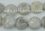 CAB915 15.5 inches 15mm flat round natural crazy agate beads wholesale
