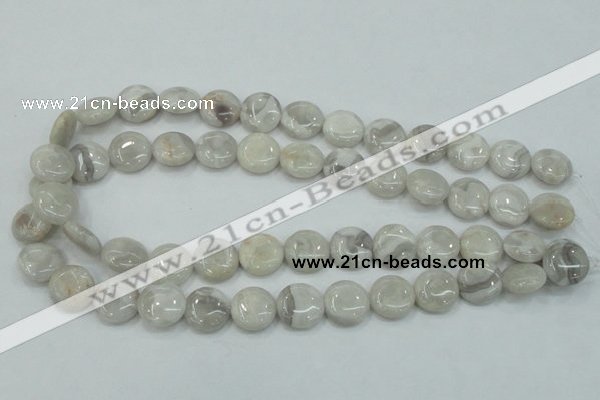 CAB915 15.5 inches 15mm flat round natural crazy agate beads wholesale