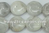 CAB916 15.5 inches 20mm flat round natural crazy agate beads wholesale