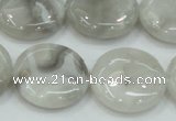 CAB917 15.5 inches 25mm flat round natural crazy agate beads wholesale