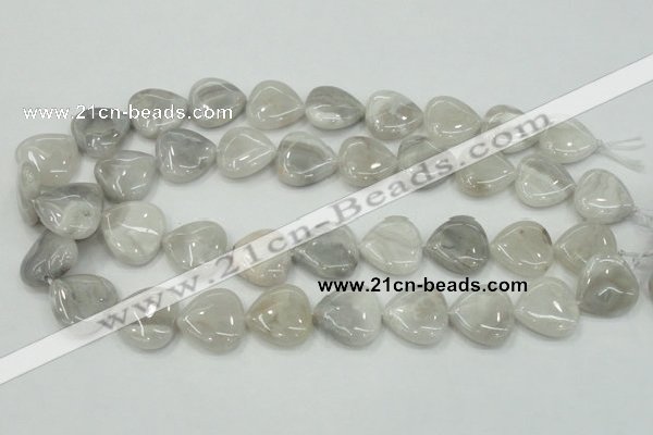 CAB919 15.5 inches 20*20mm heart natural crazy agate beads wholesale