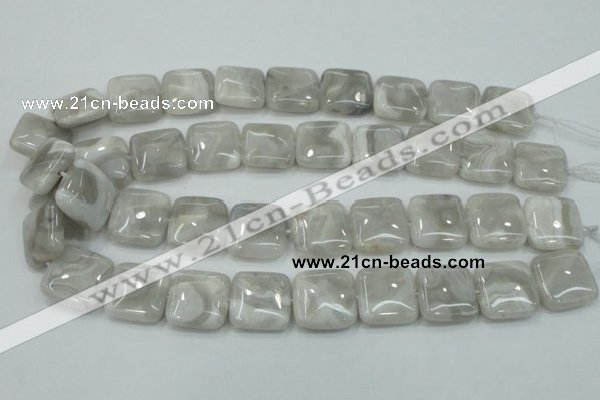 CAB920 15.5 inches 20*20mm square natural crazy agate beads wholesale