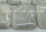 CAB921 15.5 inches 30*30mm square natural crazy agate beads wholesale