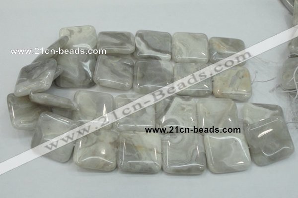 CAB921 15.5 inches 30*30mm square natural crazy agate beads wholesale