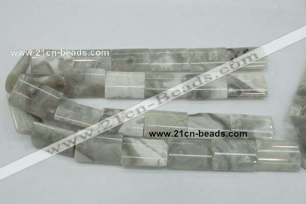 CAB923 15.5 inches 22*30mm flat column natural crazy agate beads wholesale