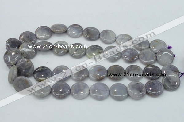 CAB925 15.5 inches 20mm coin natural purple agate beads wholesale