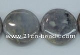 CAB926 15.5 inches 25mm coin natural purple agate beads wholesale