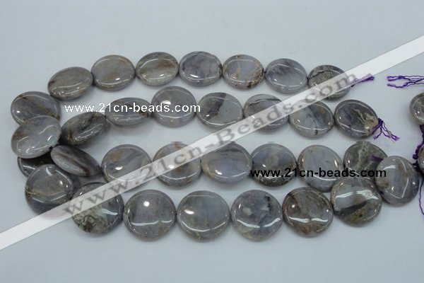 CAB926 15.5 inches 25mm coin natural purple agate beads wholesale