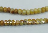 CAB932 15.5 inches 4*6mm rondelle yellow crazy lace agate beads