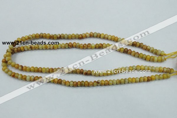 CAB932 15.5 inches 4*6mm rondelle yellow crazy lace agate beads