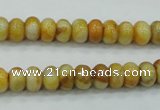 CAB933 15.5 inches 5*8mm rondelle yellow crazy lace agate beads