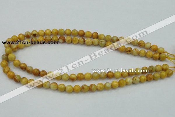 CAB934 15.5 inches 8mm round yellow crazy lace agate beads wholesale