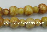 CAB938 15.5 inches 13*18mm calabash yellow crazy lace agate beads