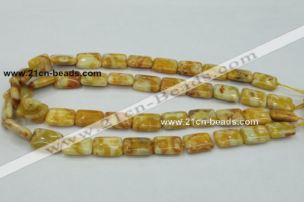 CAB943 15.5 inches 13*18mm rectangle yellow crazy lace agate beads