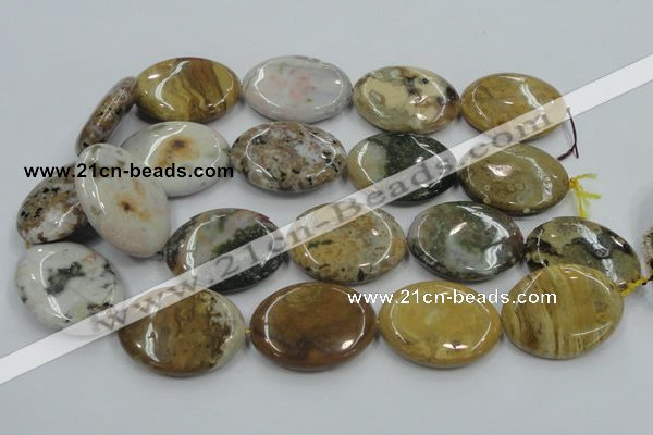 CAB952 15.5 inches 30*40mm oval ocean agate gemstone beads