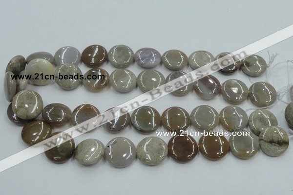 CAB955 15.5 inches 20mm flat round ocean agate gemstone beads