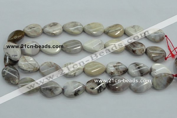 CAB962 15.5 inches 18*25mm twisted teardrop ocean agate gemstone beads