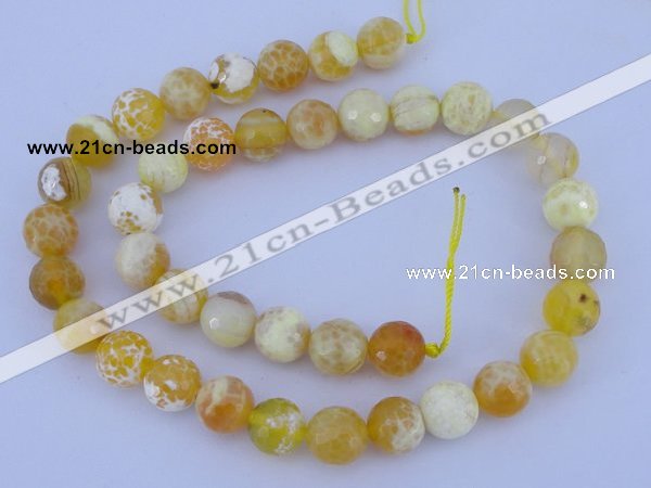 CAB966 15.5 inches 6mm faceted round fire crackle agate beads