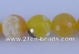 CAB967 15.5 inches 8mm faceted round fire crackle agate beads