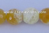 CAB968 15.5 inches 10mm faceted round fire crackle agate beads