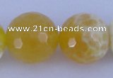 CAB971 15.5 inches 16mm faceted round fire crackle agate beads