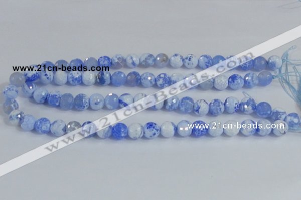 CAB972 15.5 inches 6mm faceted round fire crackle agate beads