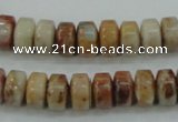 CAB975 15.5 inches 6*10mm rondelle Morocco agate beads wholesale