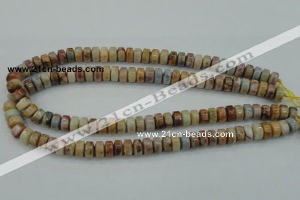 CAB975 15.5 inches 6*10mm rondelle Morocco agate beads wholesale