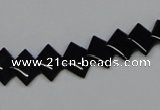 CAB983 15.5 inches 8*8mm rhombic black agate gemstone beads wholesale