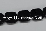 CAB986 15.5 inches 14*14mm square black agate gemstone beads wholesale