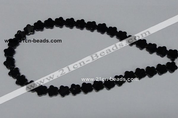 CAB988 15.5 inches 12*12mm star black agate gemstone beads wholesale