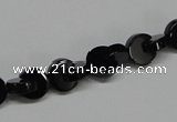 CAB992 15.5 inches 8*8mm curved moon black agate gemstone beads