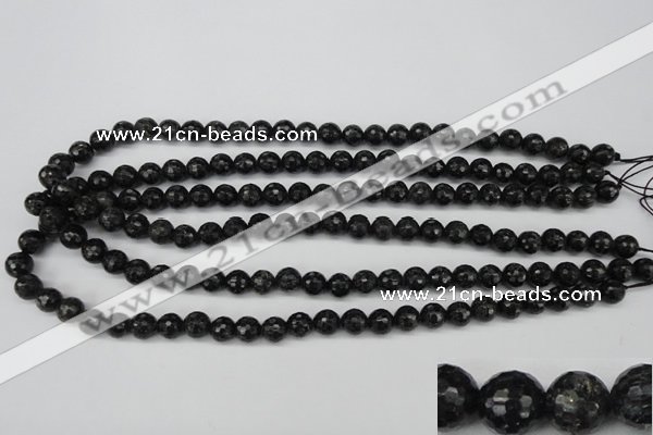 CAE36 15.5 inches 8mm faceted round astrophyllite beads wholesale