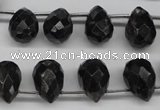 CAE43 Top-drilled 10*14mm faceted teardrop astrophyllite beads