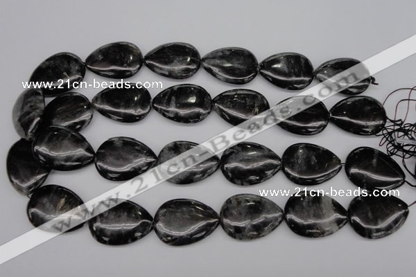 CAE70 15.5 inches 22*30mm flat teardrop astrophyllite beads wholesale