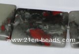 CAF03 15.5 inches 25*35mm rectangle African bloodstone beads