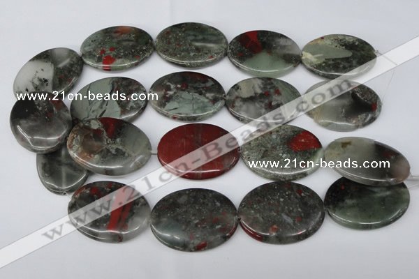 CAF04 15.5 inches 30*40mm oval African bloodstone beads